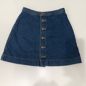 American apparel denim button up skirt